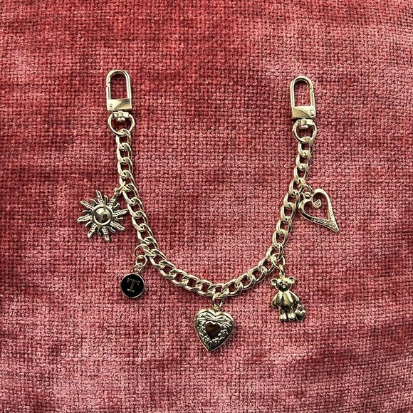 New HEART LOCKET Bag Charm Gold Tone with Monogram Initial❤️ - Picture 3 of 7